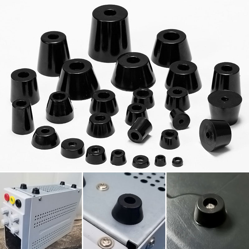 10pcs Black Rubber Feet Furniture Cabinet Table Legs Floor Protector Cushion Shock Pad With Gasket Instrument Case Foot Cover