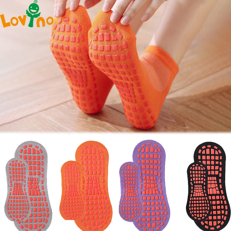 Kids Adults Anti-Slip Sock Trampoline Sock Cotton Breathable Short Socks Elasticity Boy Girl Outside Family Sports Yoga Socks