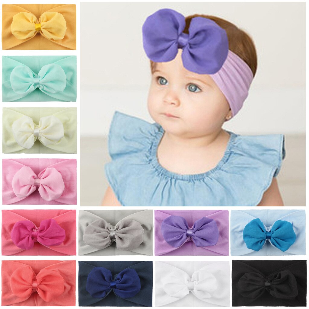 New Product Soft Children's Headband Nylon Hair Accessories Bowknot Flower Headband Baby Hair Accessories Cute Princess Hea