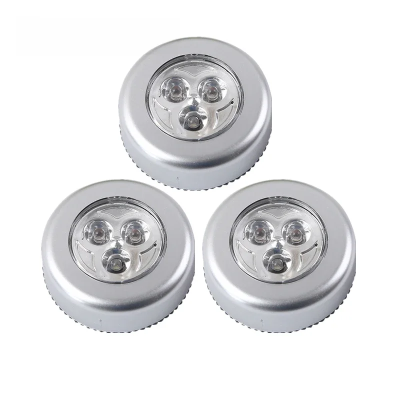 3Pcs/lot Bedroom Wardrobe Lighting Touch Control Night Light Wireless LED  Cabinet Lights Battery