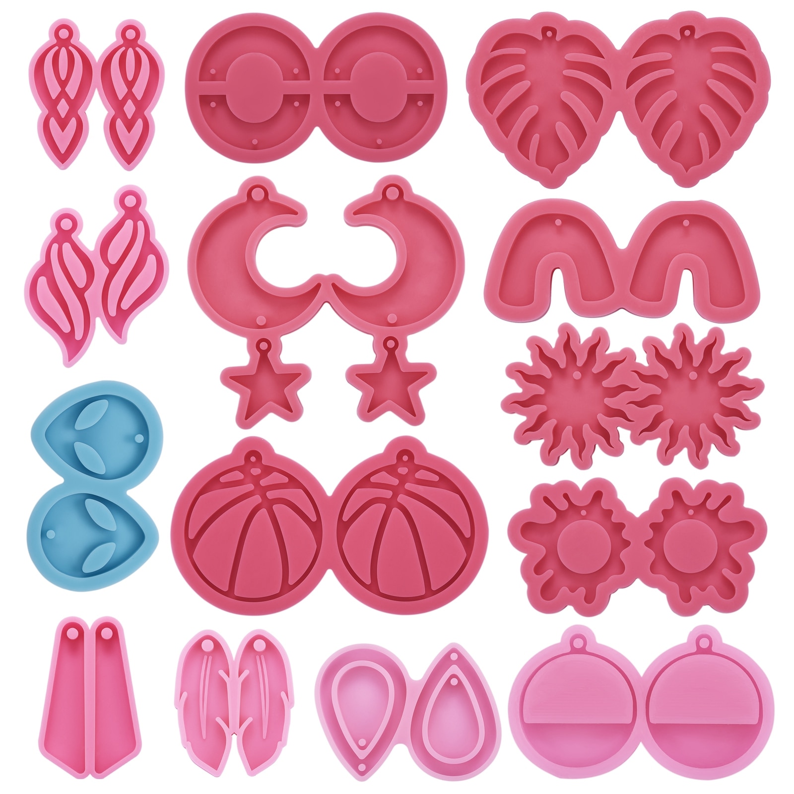 Resin Jewelry Molds Earring Pendant Silicone Molds Tear Drop Hoop Shape Hollow Out Earrings Epoxy Casting Mold For Key Chains