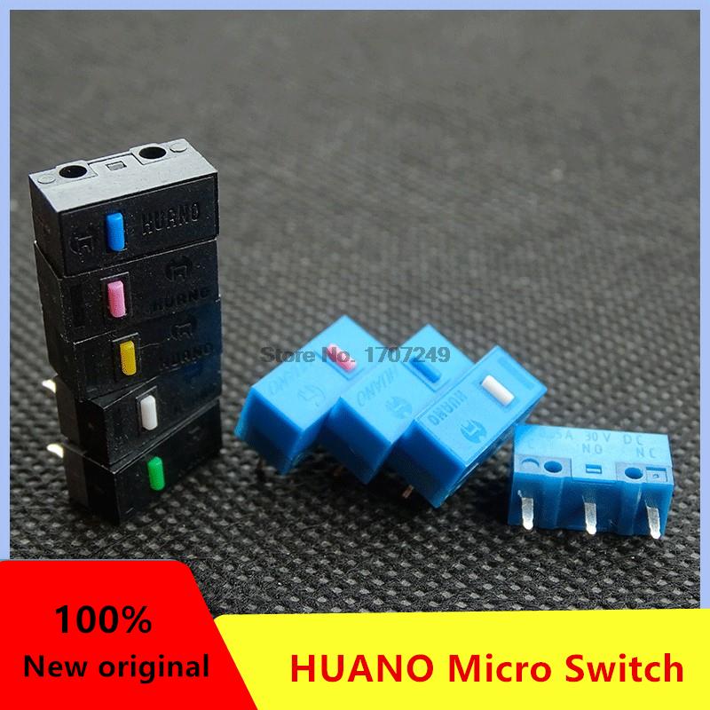 2-5Pcs/lot HUANO Mouse Micro Switch Red Yellow Pink White Blue Green dot Blue Shell Pink Dot 80 million Mouse maintenance button