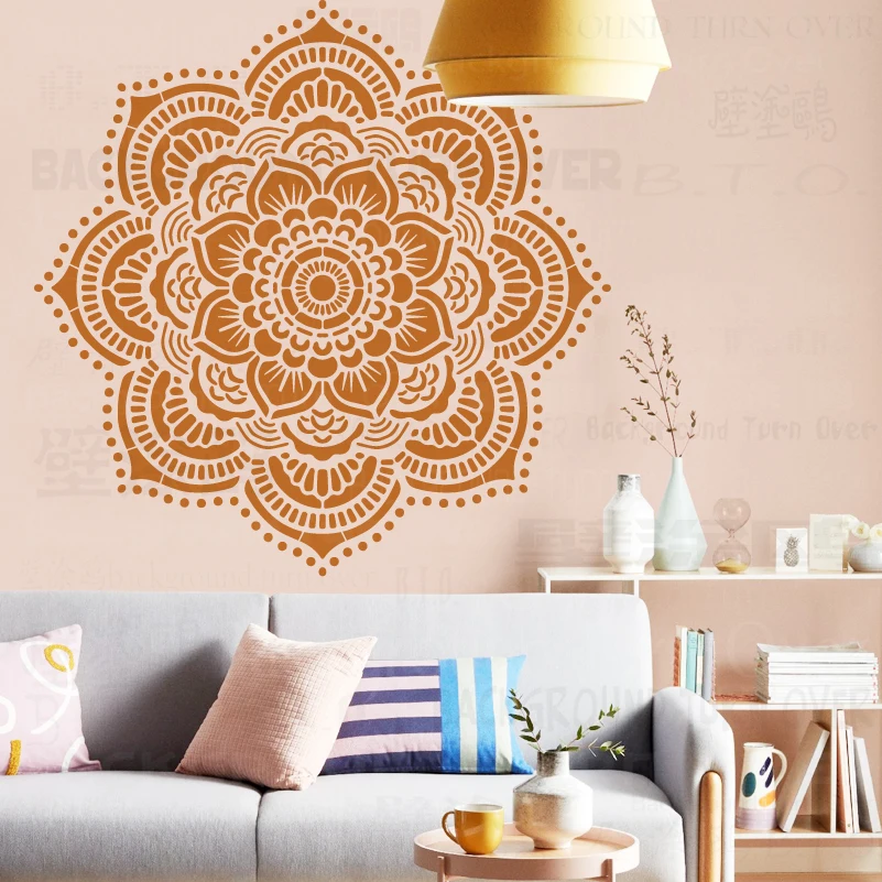 90cm - 130cm Stencil Mandala Extra Large Round For Painting Big Wall Flower Floor Template Brick Templates S208