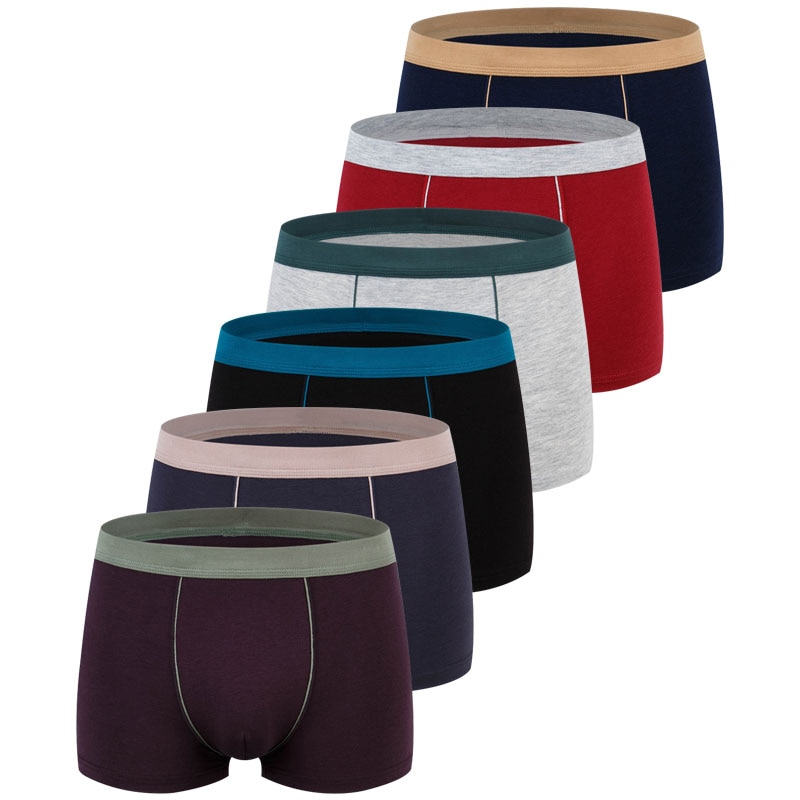 6pcs/Lot Large Size Underwear Boxer Men Solid Cotton Underpants Man Seamless Men's Panties Breathable Mens Boxers Gifts For