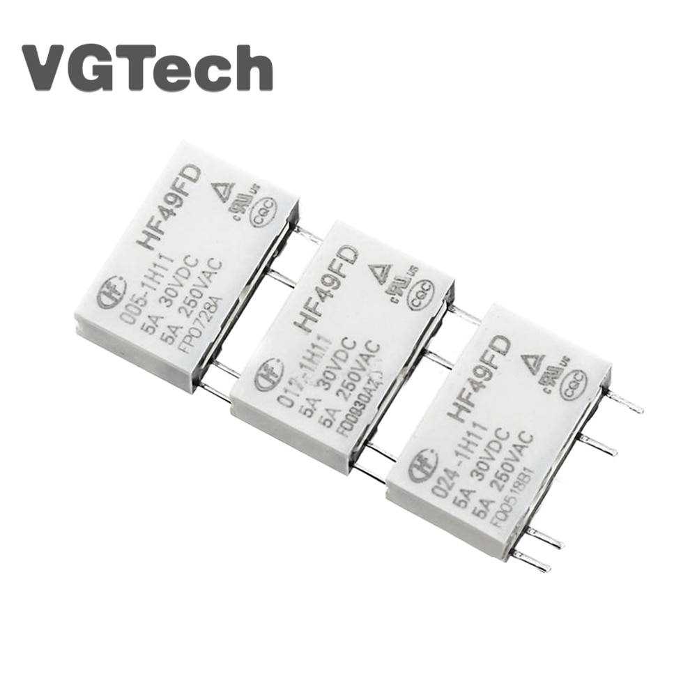 2Pcs Relay DIP4 HF49FD- 005 012 024 -1H12T 5A 5V 12V 24V 5A