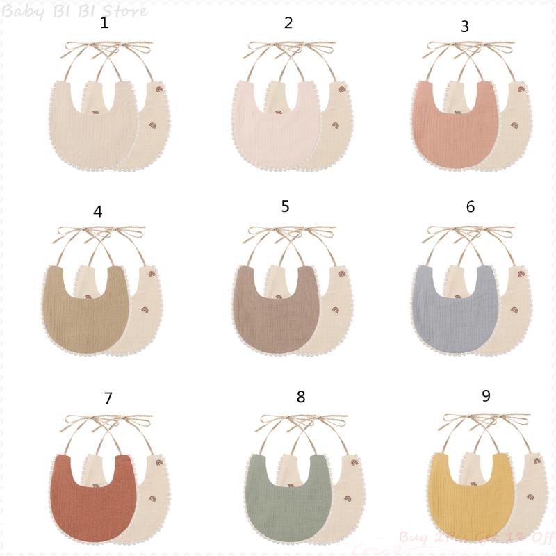 1 Pc Double Side Printing Bib Baby Tassel Saliva Towel Photography Props Feeding Burp Cloth Bandana Scarf for Newborn Infants