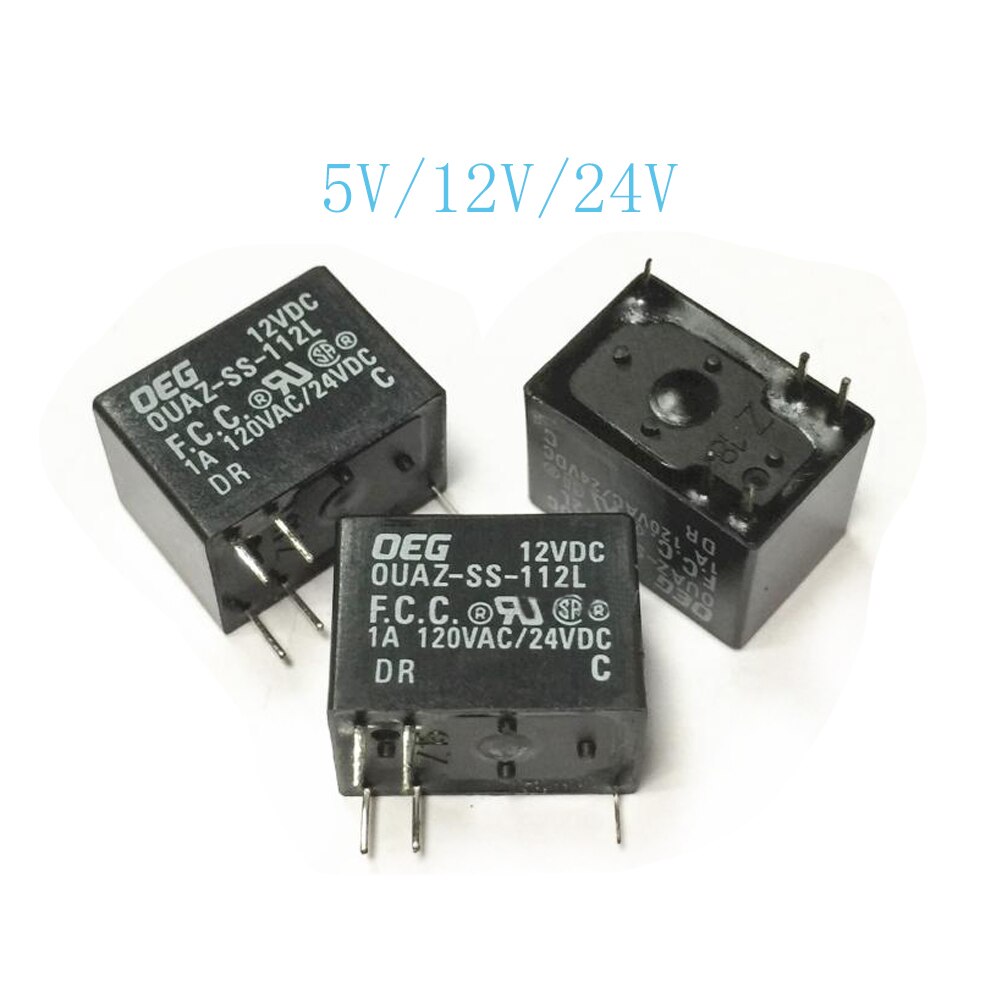 1PCS 100%original New relay OUAZ-SS-105L 5VDC OUAZ-SH-112L 12VDC OUAZ-SH-124L 24VDC OUAZ SH 112L 5V 12V 24V 5PIN 1A