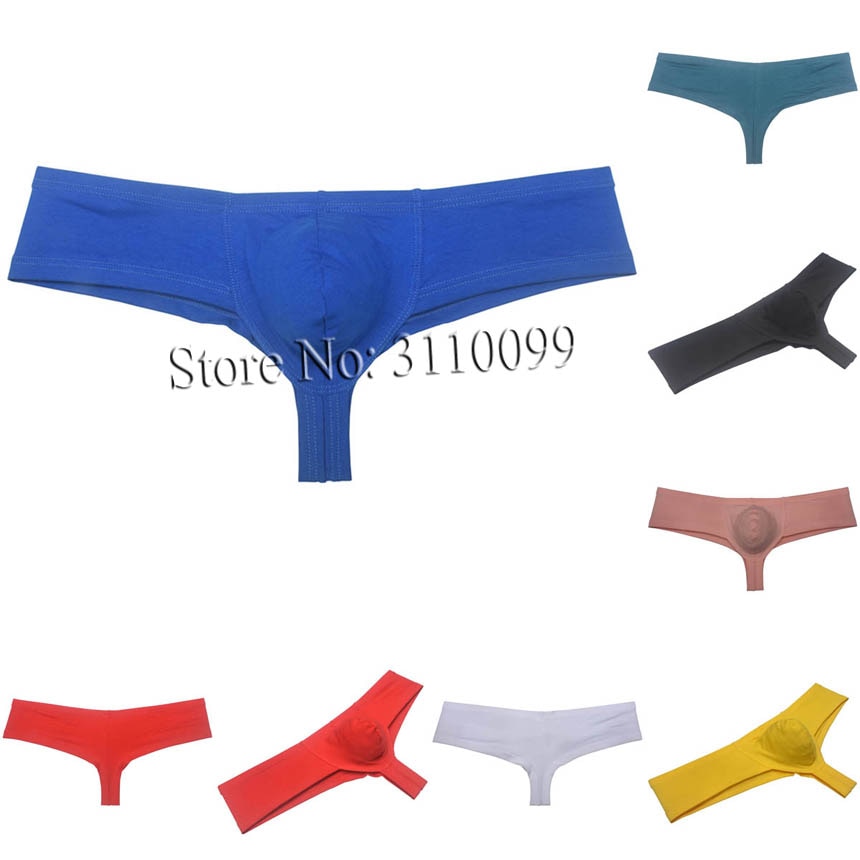 Men's Cheeky Boxer Briefs Cotton Skimpy Bulge Pouch Hipster Trunks Underwar
