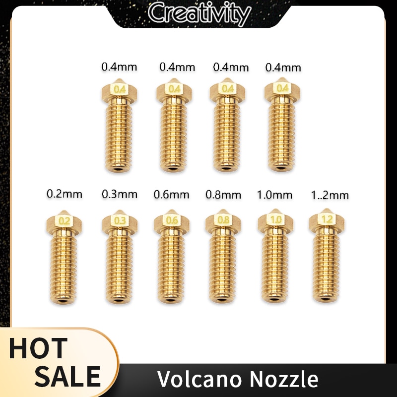 3D Printer Volcano Nozzle Brass Nozzle Optional for Sidewinder X1& Genius Anycubic Vyper 3D Printer 1.75mm Filament