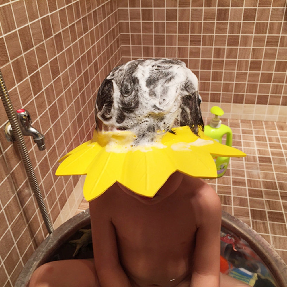 New Adjustable Safe Shampoo Shower Bathing Protect Soft Cap For Baby Wash Hair Shield Bebes Children Bathing Shower Cap Hat