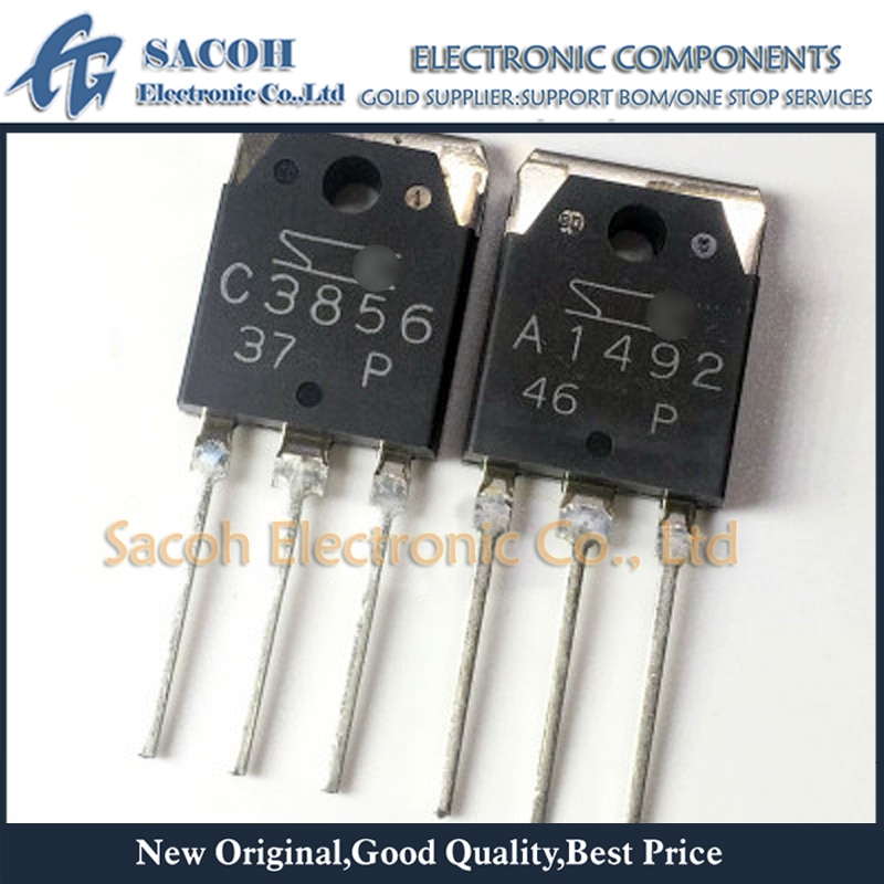 New Original 5Pairs(10PCS) 2SA1492 A1492 + 2SC3856 C3856 TO-3P Silicon NPN + PNP Audio amplifier transistor