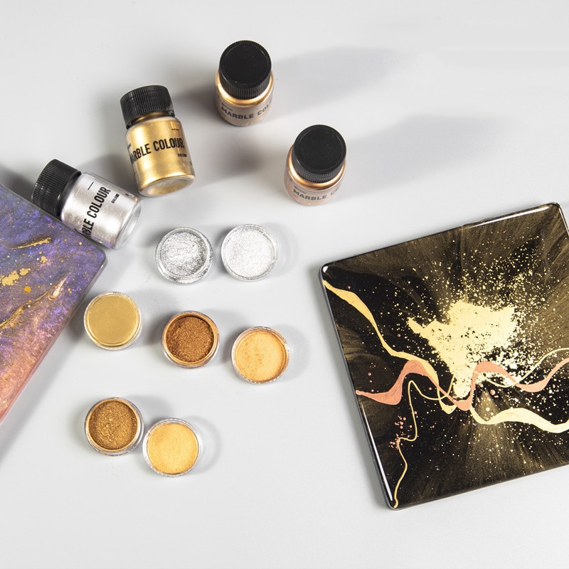 15g Metallic Resin Pigments Shimmer Gold Silver Color Pearlescent Colorant Pearl Pigment Dye For UV Resin Epoxy Jewelry Making