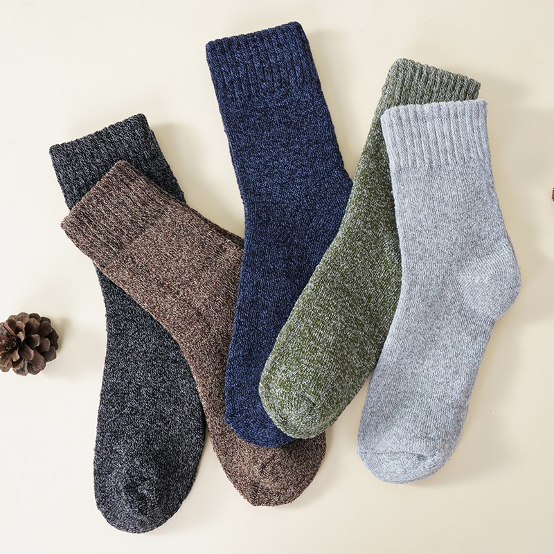 Goodeal 1 Pairs Thick Warm Winter Harajuku Cotton Socks Couple Models for Men and Women Breathable Sweat-absorbent Not Bloated