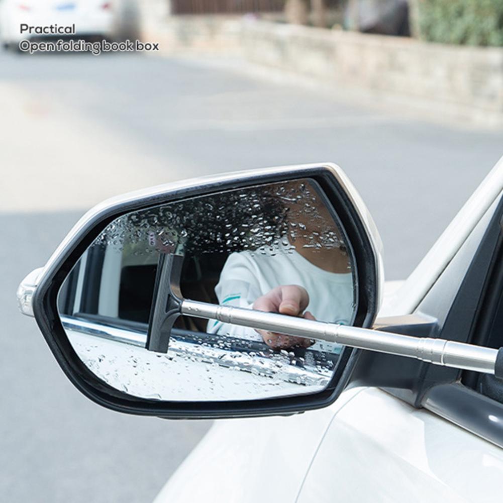 Portable Retractable Car Rear-view Mirror Wiper Quickly Wipe Water, Clean Water Mist And Dirt Tool For Auto Glass Cleaning