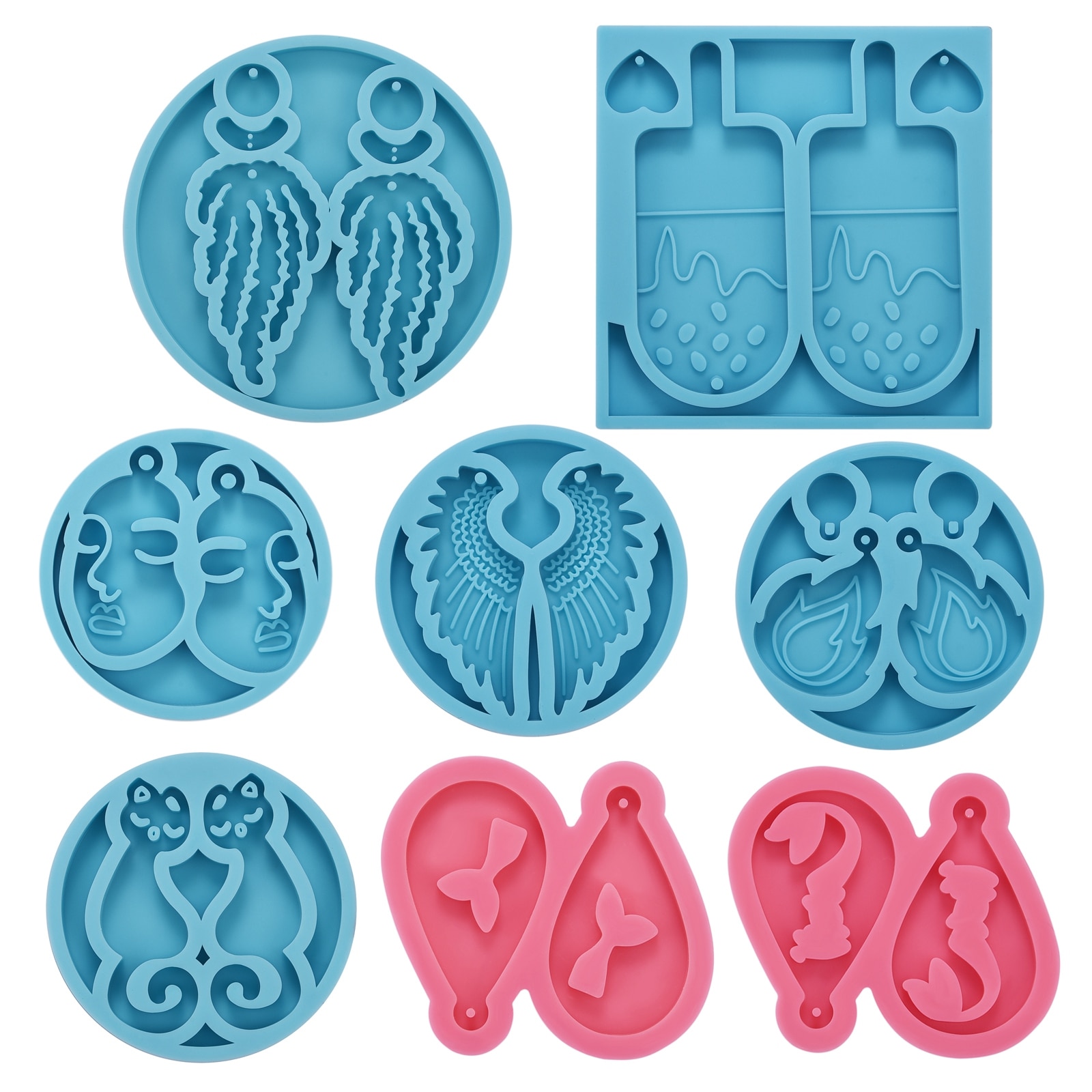 Pendant Silicone Mold Wing Tassel Earring Charm Resin Mold DIY Necklace Keychain Jewelry Making Tools Handmade Crafts