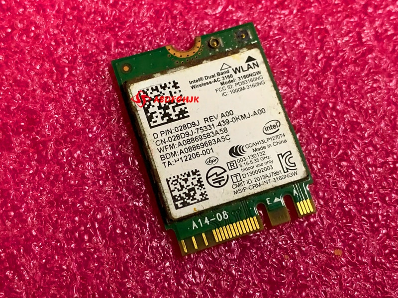 original for Intel Dual Band Wireless- AC3160 Model 3160NGW 433Mbps Bluetoth4.0 Ngff 028D9J