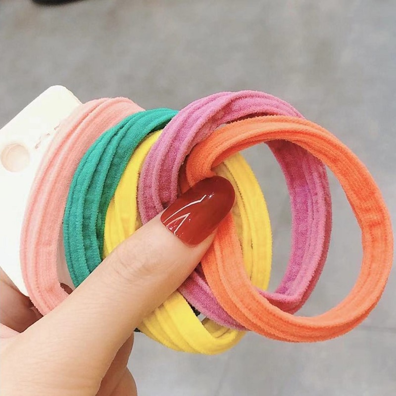 5/20pcs/set Women Basic Elastic Hair Bands Scrunchie Ponytail Holder Headband Solid Color Rubber Bands Fashion Hair Accessories