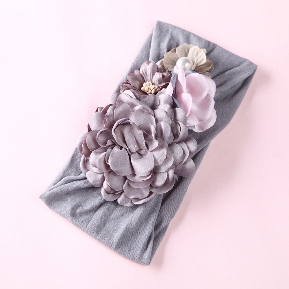 Baby Accessories Children's Nylon Headband Pearl Net Yarn Artificial Flower Headband Girl's Headband Baby Headband Kid