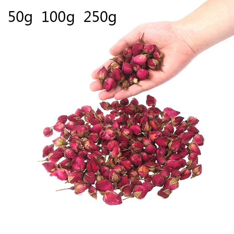1PC 50g,100g,250g Natural Dried Red Rose Buds Flower Mini Rose Bud DIY Wedding Decor Drink Tea Bath Accessories