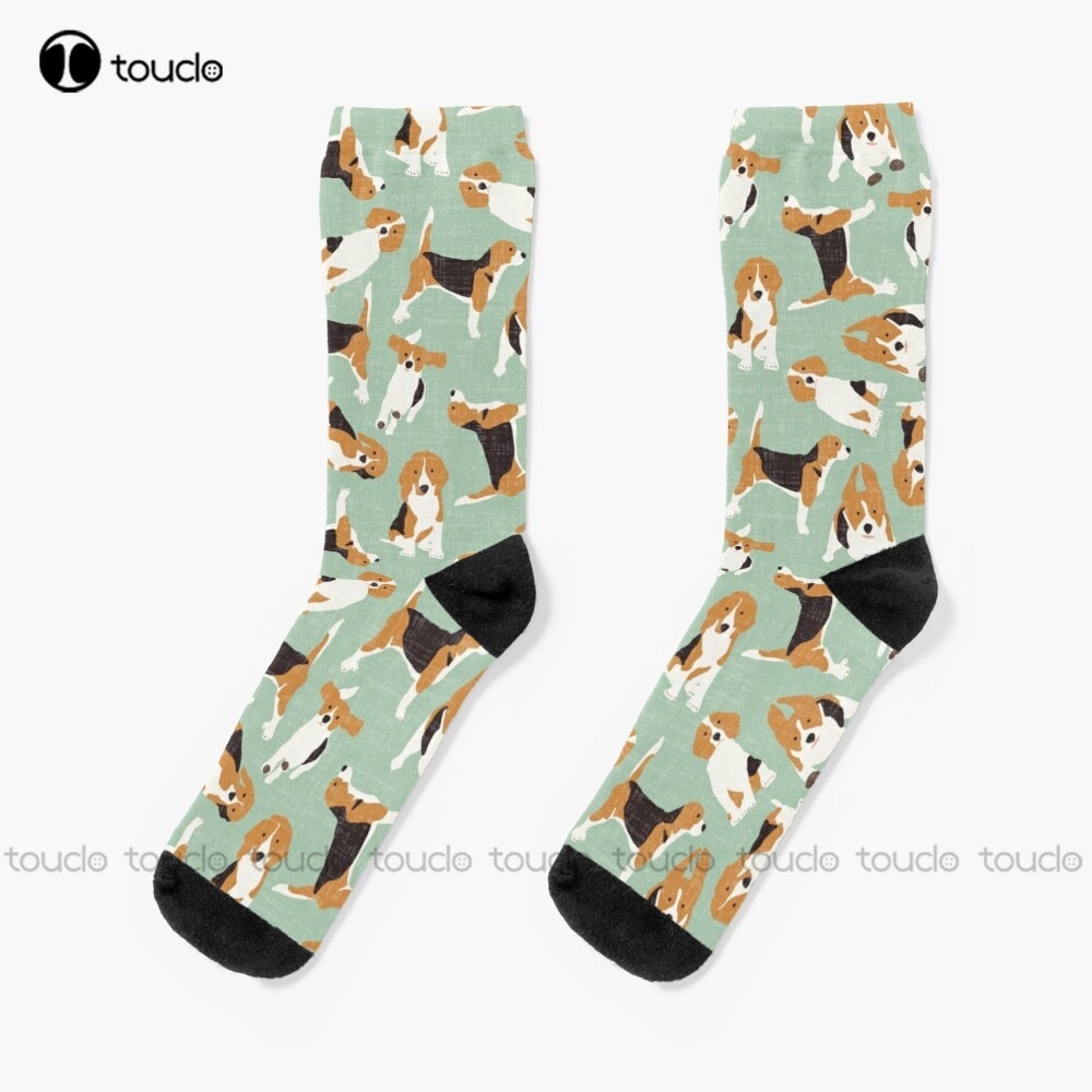 Beagle Scatter Mint Socks Slipper Socks Christmas New Year Thanksgiving Day Gift Unisex Adult Teen Youth Socks Custom Funny Sock