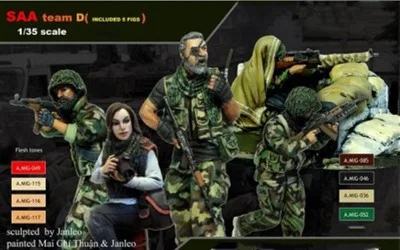 1/35 Die-cast Resin Character Model Assembly Kit Scene Modern Warfare Resin  5 People and (including