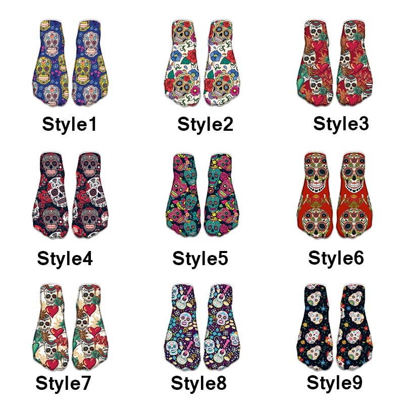 New Ideas Casual Skull Cotton Socks Women 3D Print Socks Funny Novel Women Low Ankle Socks Female meias