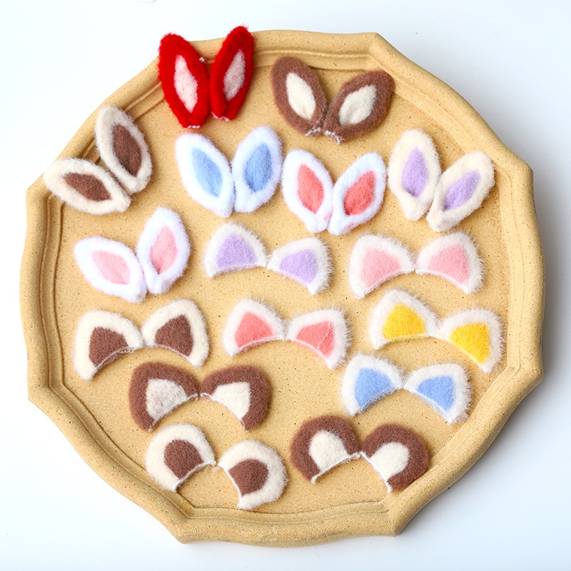5Pcs DIY Plush Homemade Hairpin Material Hair Accessories Accessories Hairpin Head Rope Cat Rabbit Plush Ears