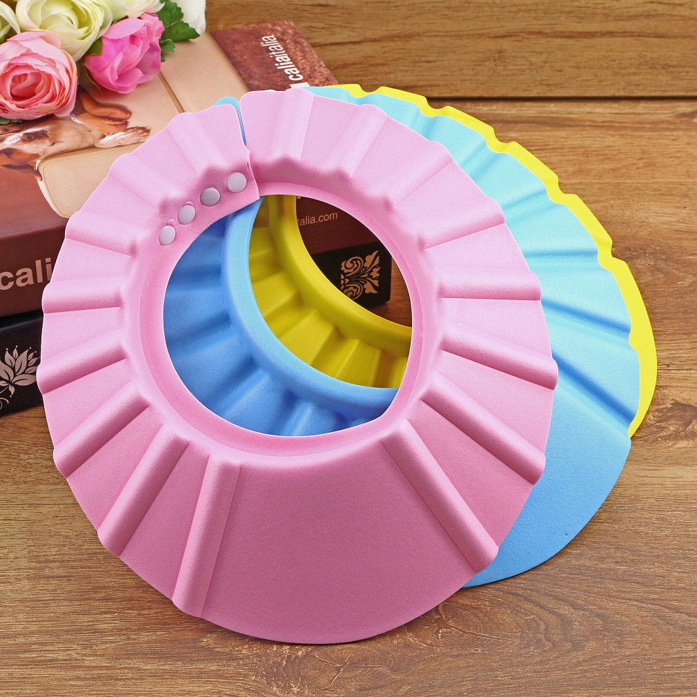 Baby Shampoo Shower Cap Children Kids Safe Shampoo Bath Bathing Shower Cap Hat Wash Hair Shield Adjustable Elastic Shampoo Cap