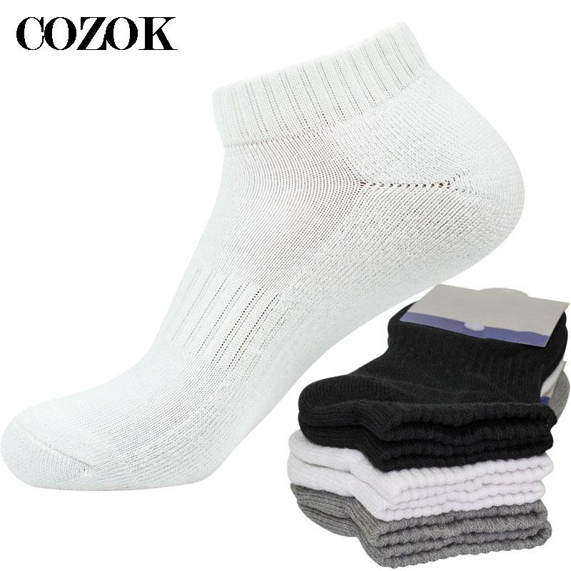 Men's 3 Pairs Unisex Sports Towel Thick Basketball Sock Ankle Terry Winter Warm Solid Color Women Cotton Short Socks Male F