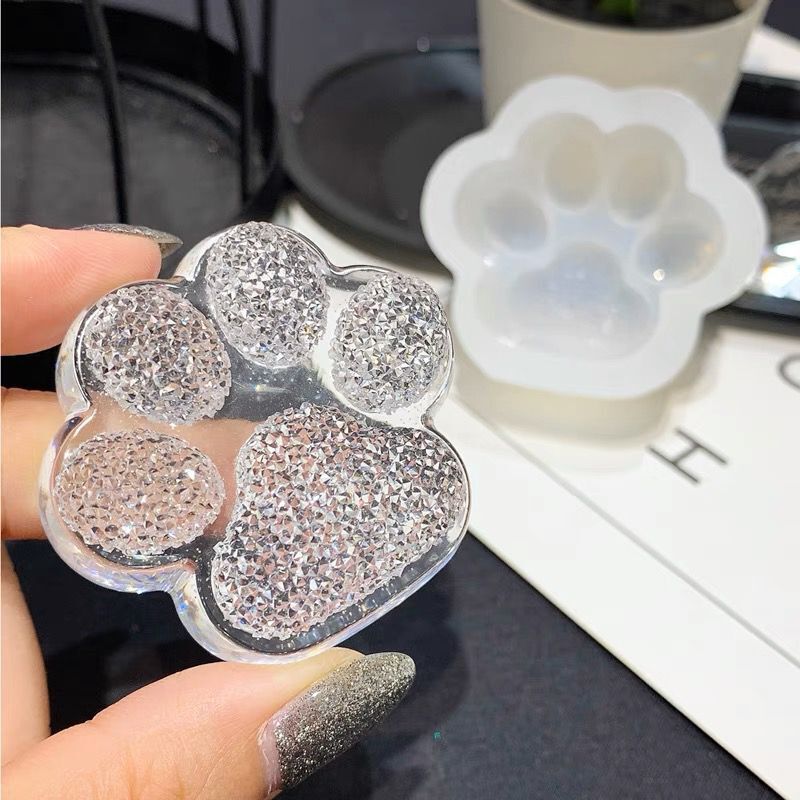 Shiny Silicone Mold DIY Mobile Phone Case Accessories Mold Baking Tools Crystal Epoxy Diy Plaster Aromatherapy Soap Dog Paw Mold