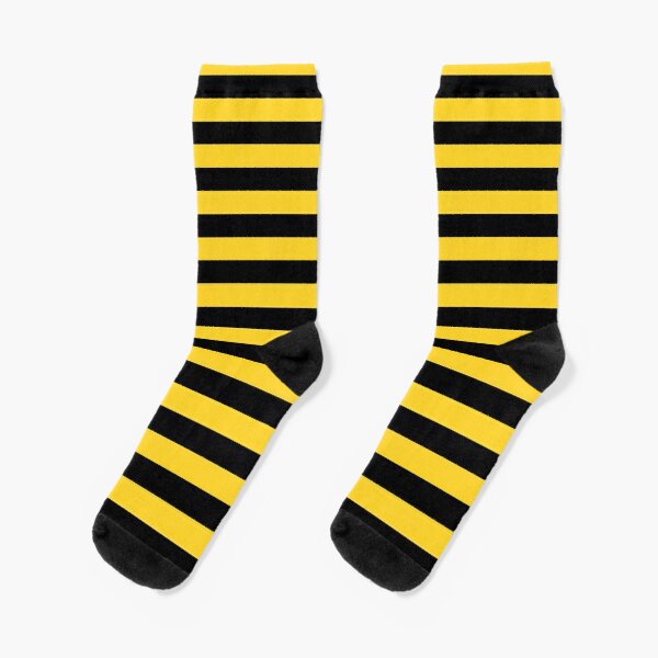 Yellow And Black Honey Bee Stripes Crew Socks Ladies Best Comfortable Unisex Girls Pattern Cartoon Women Winter Short Cute