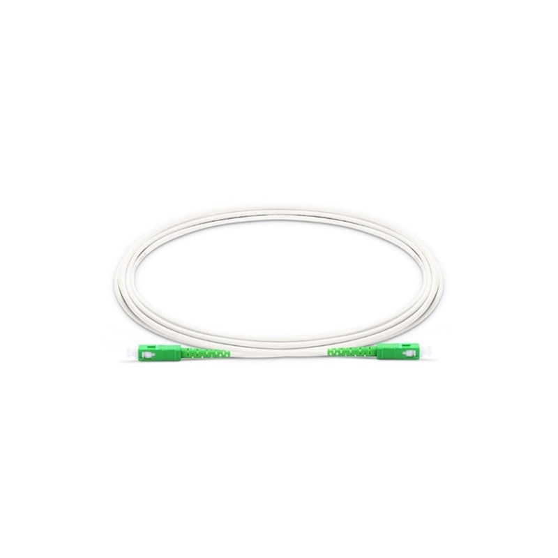White Fiber Optic Patch Cord SC APC Cable LSZH Jacket G.657 Jumper Simplex SM specially designed for FTTH application