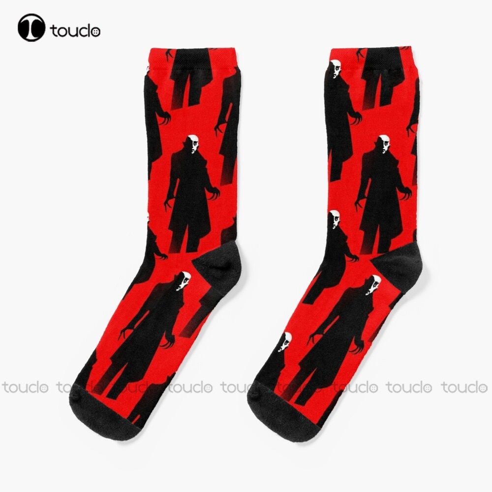 Red Nosferatu Socks Soccer Socks Men Christmas New Year Gift 360° Digital Print Personalized Custom Hd High Quality Women Men