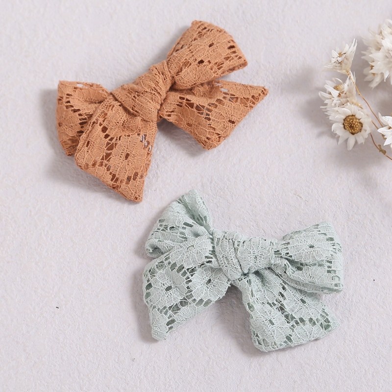 2Pcs Hair Bows Baby Hair Clips Hairclip For Girl Hollow Lace Hairpins Children Cute Accessories Toddler Barrettes Hairgrips