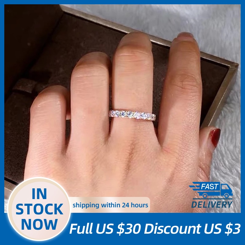 925 Sterling Silver Sparkling Ring Simple Style Versatile Decorative Finger Ring Women Fashion Jewelry
