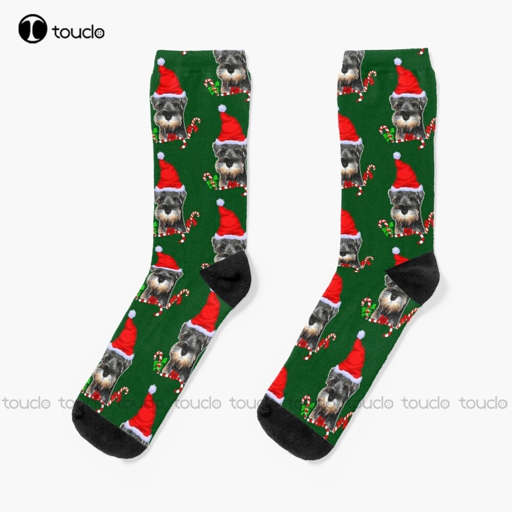 Miniature Schnauzer Christmas Gifts Socks Christmas Socks Personalized Custom Unisex Adult Teen Youth Socks 360° Digital Print