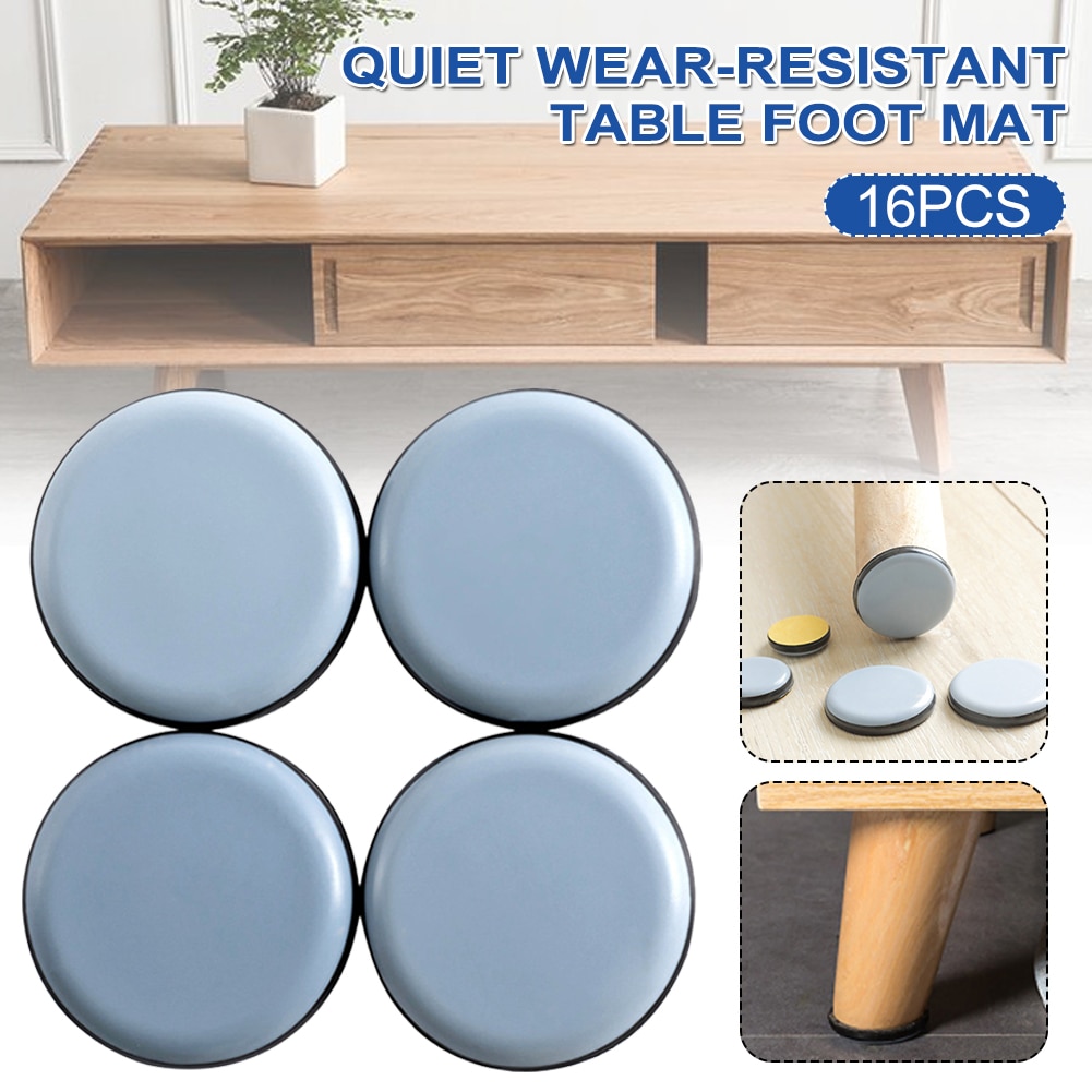 16Pcs Furniture Legs Pads Sliders Self-Adhesive Moving Glides Mover Pads For Home and Garden Or Square Rubber Feet