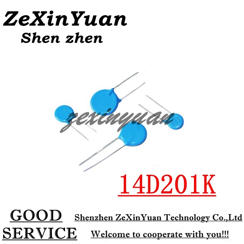 10PCS/LOT 14D201K 200V 14D201 201KD14 14MM varistor piezoresistor