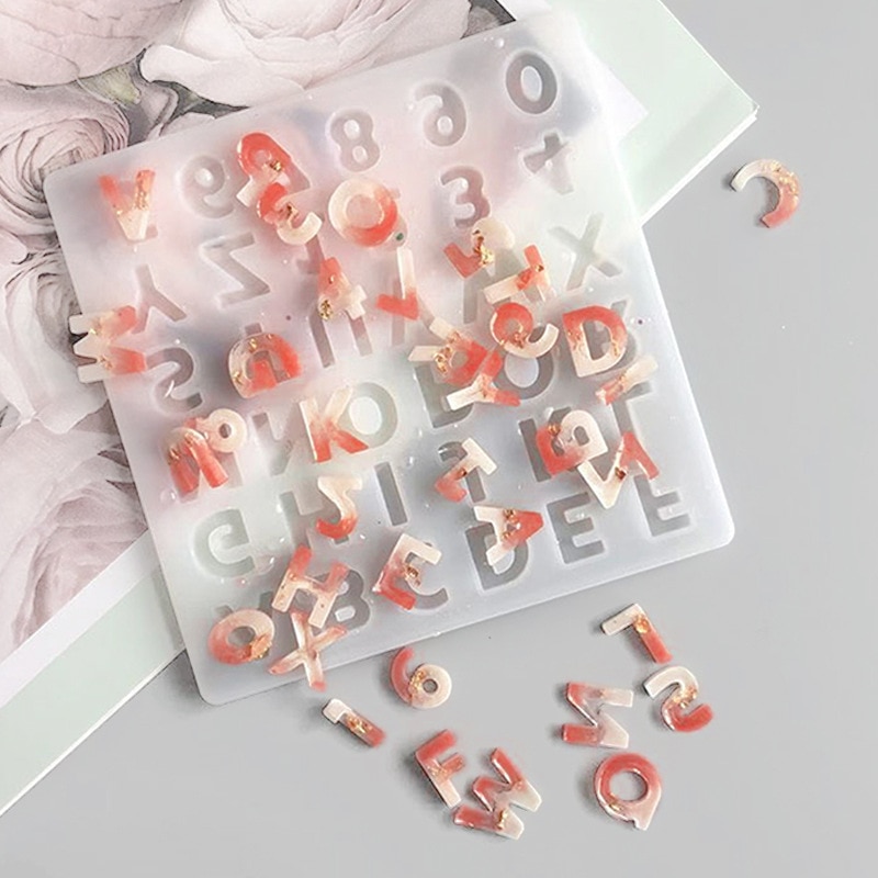 Lydia Cross-border Crystal Epoxy English Numbers Small Letter Silicone Molds Decoration Diy Jewelry Decoration Tools Resin Mould