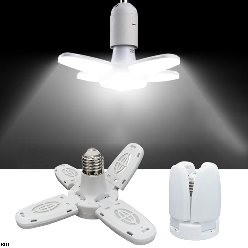 E27 Mini LED Bulb Fan Blade Timing Lamp Foldable Energy Saving Four Leaf Lamp Pendant Lamp