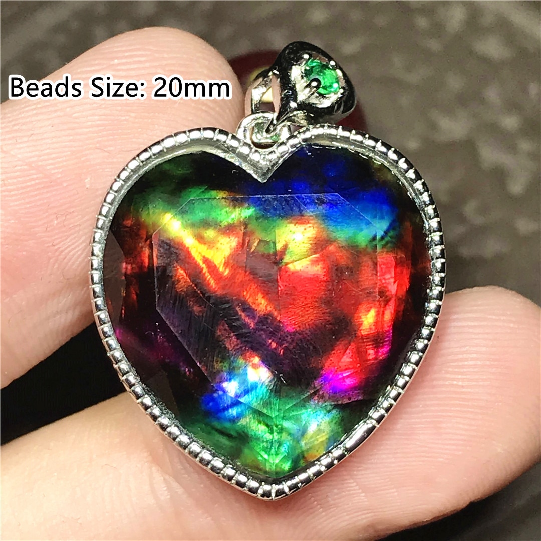 Top Natural Ammonite Ammolite Necklace Pendant Jewelry For Women Lady Man Love Gift Crystal Beads Silver Gemstone Stone AAAAA