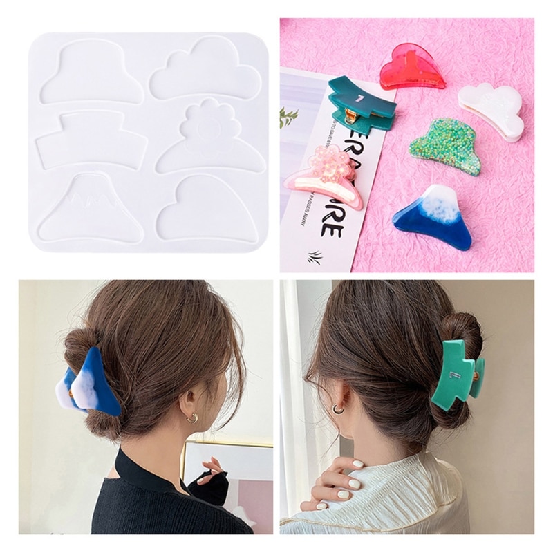 DIY Hair Clamps Claw Clip Silicone Mold Handmade Hairpin Grasping Clip UV Crystal Epoxy Mould Jewelry Casting Tools