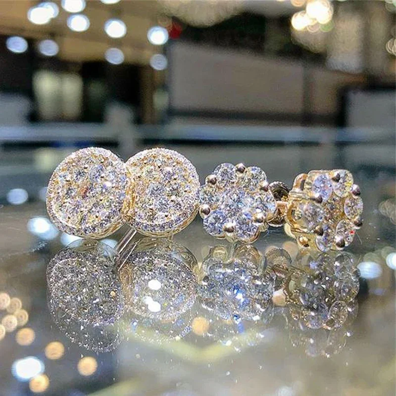 Huitan Fashion Contracted Stud Earrings for Women Gold Color/Rose Gold Color Daily Wearable