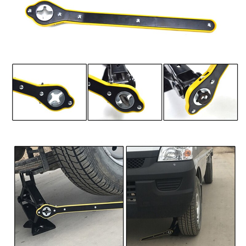 Auto Labor-saving Jack Ratchet Wrench Scissor Jack Garage Tire Wheel Lug Wrench Handle Labor-saving Wrench Phillips Wrench