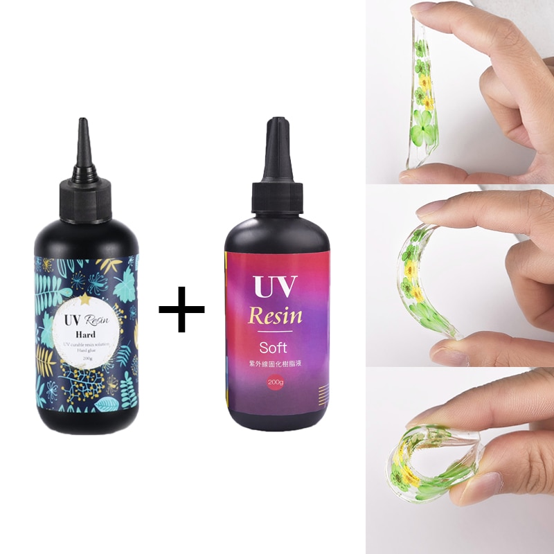 Soft UV Resin Glue Ultraviolet Curing Solar Cure Sunlight Activated DIY Jewelry Making Quick Drying Glue Resin Soft Glue Crystal