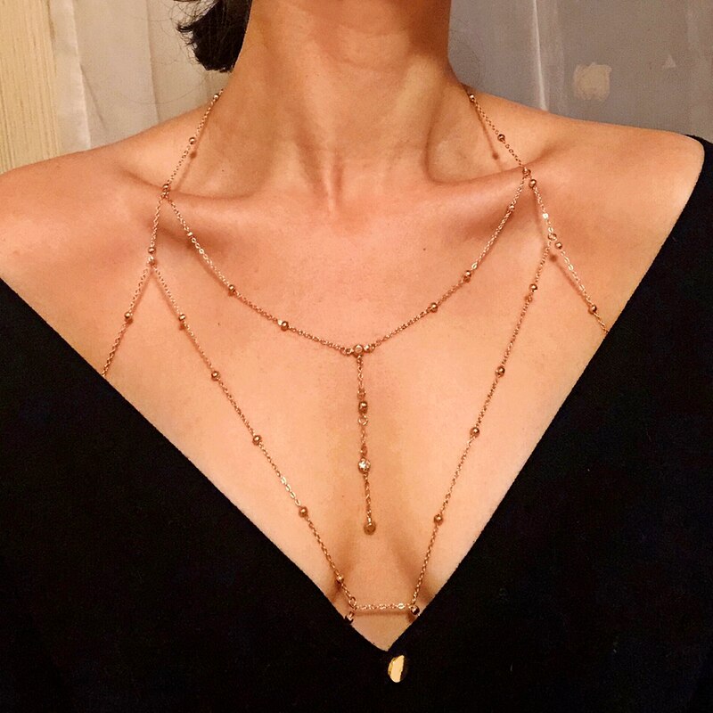 Sexy Breast Chain Bikini Body Chain Jewelry Sexy Clavicle Necklace Female Accessories Ins Tide Chain