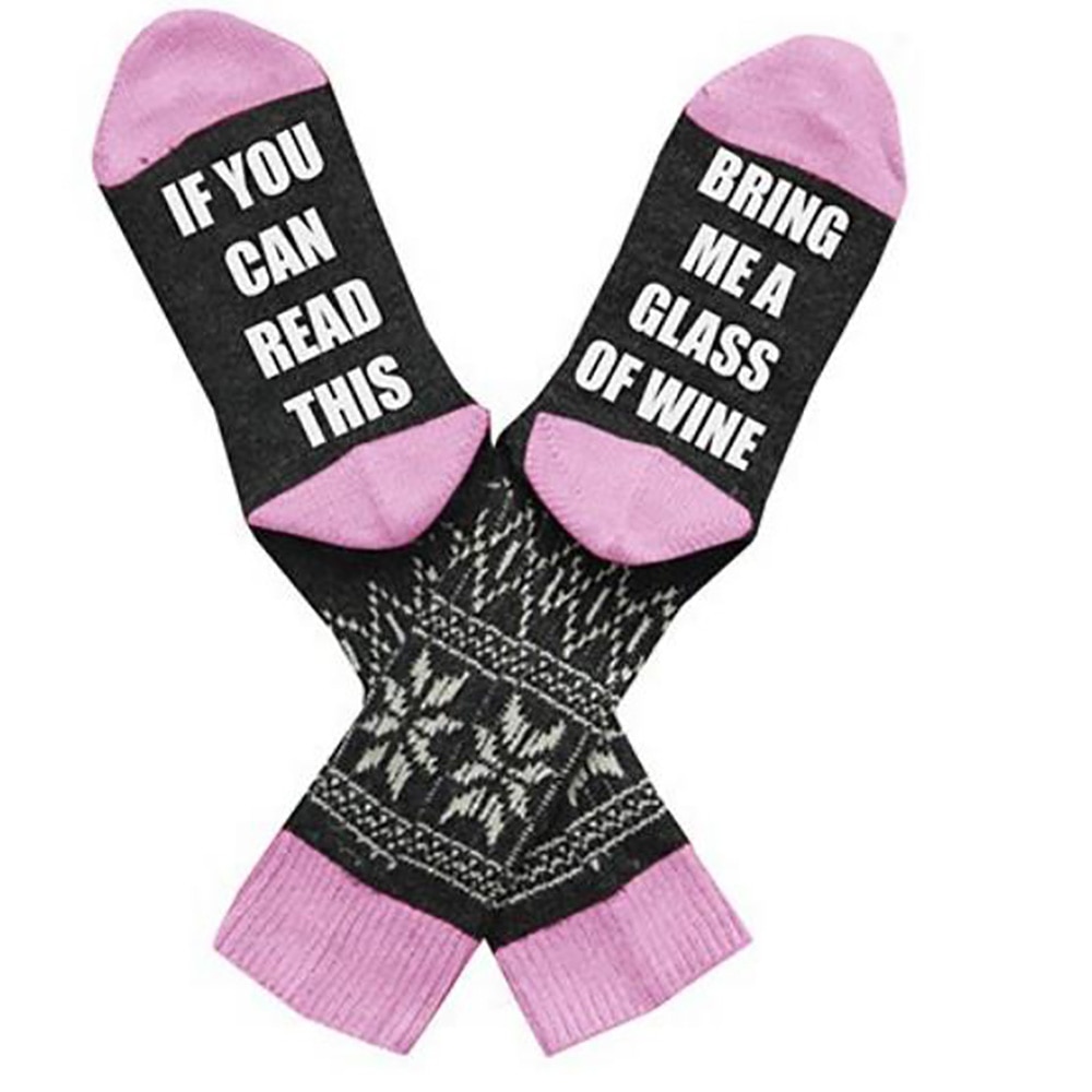 If You Can Read This Bring Me A Grass Of Wine Cotton Letter Socks