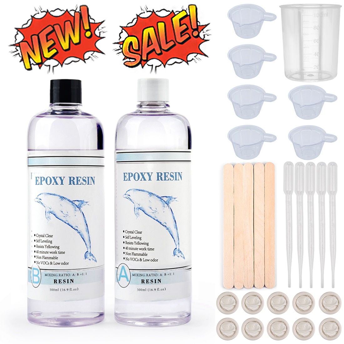 1:1 AB Epoxy Resin Glue Kit High Adhesive Crystal Epoxy Resin Mold Casting Resin Art For DIY Jewelry Making Supplies Accessories