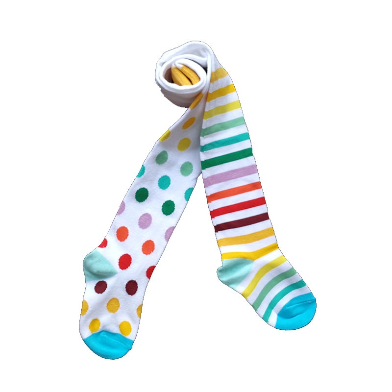 Children Spring Autumn Multicolour Dot Tights Cotton Baby Girl Striped Pantyhose Kids Striped Tights Soft Infant Clothing
