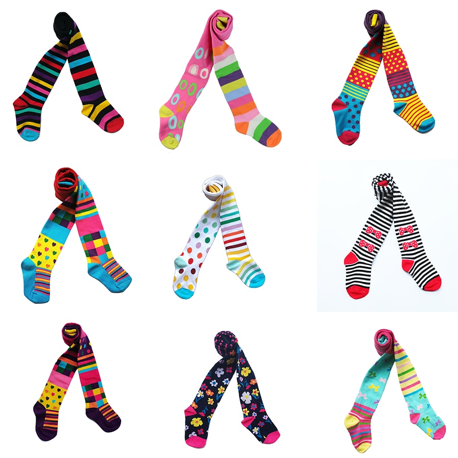 2-12 Years Spring Autumn Children Striped Tights Baby Girl Pantyhose Cotton Knitted Kids Stocking Baby Cute Tights